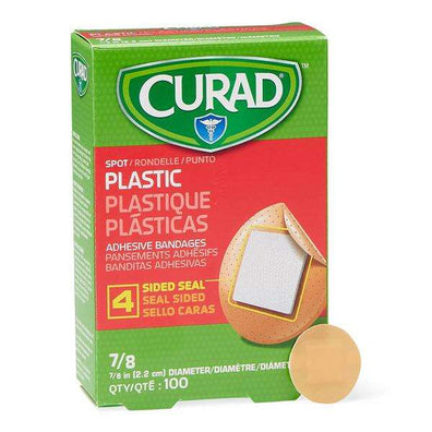 Bandage Spot Plastic Curad 7/8" Flexible Flesh LF 1200/Ca - Surgical Supplies NY