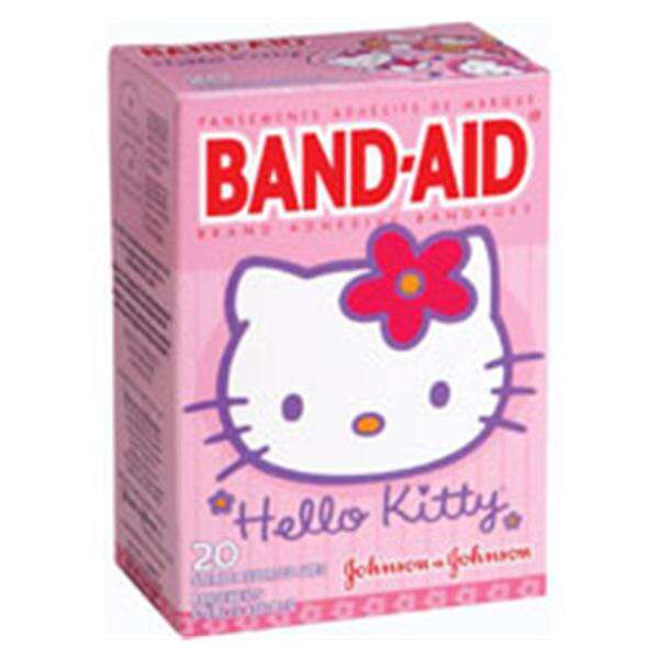 Bandage Strips Plastic Band-Aid Assorted Sizes Flexible Hello Kitty Latex 20/Bx, 24 BX/CA