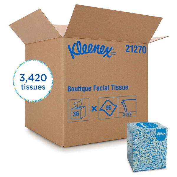 Tissue Facial Kleenex Boutique White Upright Box 2 Ply 95/Bx, 36 BX/CA