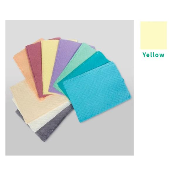 Bib Towel TIDI Choice Waffle 13 in x 18 in Yellow 2 Ply Tissue / Poly 500/Ca