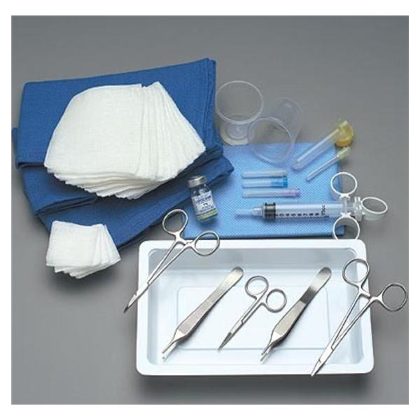 Tray Laceration Major With Lidocaine/Curved Mosquito Hemostat 12/Case