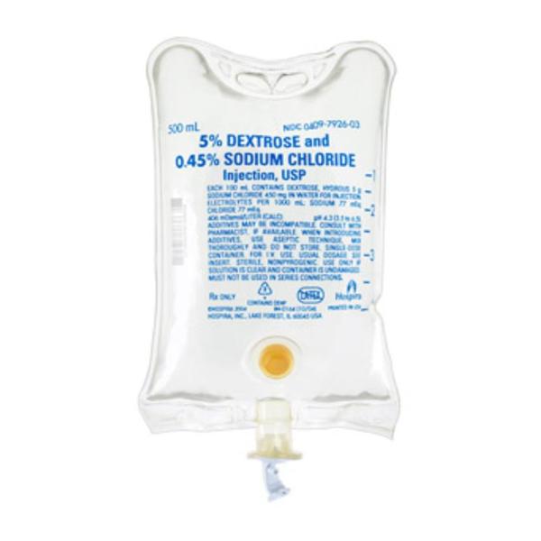 Dex 5/Sod Cl.45 IV Injection Solution 500 PF/DEHP Strl Flx Bg Cntnr 24/Ca