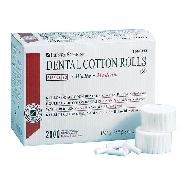 Cotton Roll Wrapped Medium Sterile 1.5 in 2000/Box, 12 BX/CA