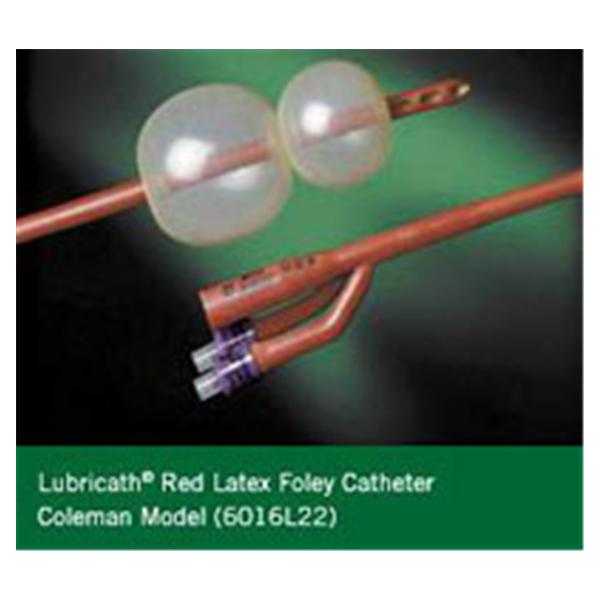 Catheter Foley Lubricath 22Fr 20cc Medium Open Whistle Tip Rubber 12/Ca