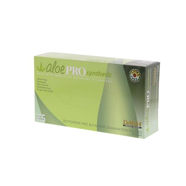 Gloves Exam AloePRO Powder-Free Synthetic Latex-Free 9.8 in X-Small Green 100/Bx
