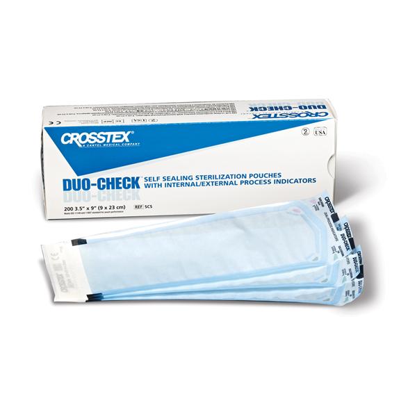 Pouch Sterilization Duo Check 2 in x 8 in Blue Tint 20/Ca