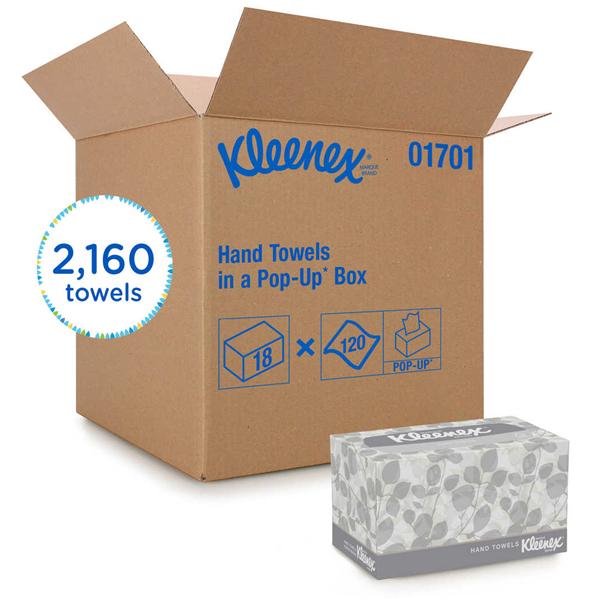 Towel Hand Kleenex POP-UP Single Fold White 9 in x 10.5 in 2160/Ca