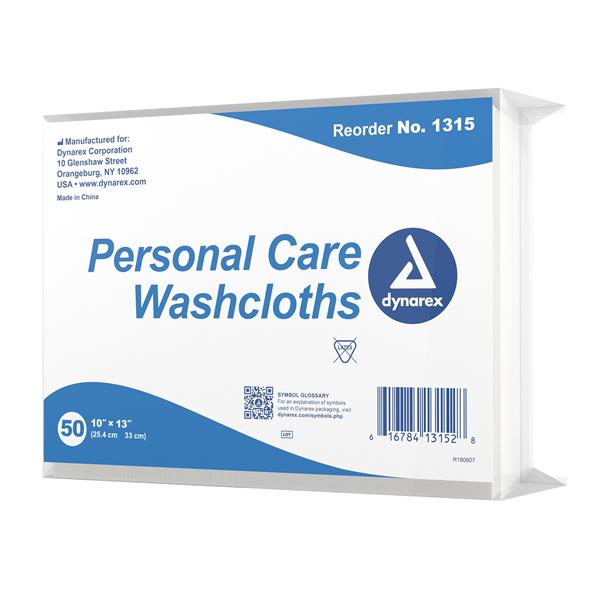 Washcloth Dry Durable Spunlace Material 10 in x 13 in 500/Ca