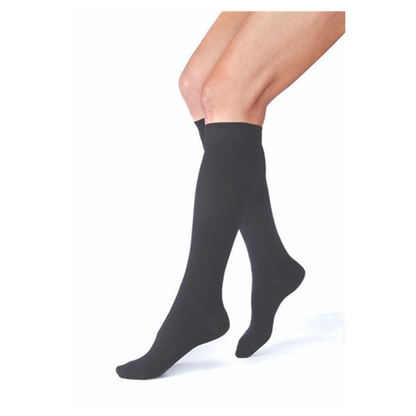Socks Compression Relief Knee High Closed Toe Large Black 1Pr/Bx