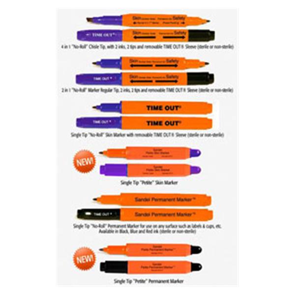 Marker Skin Time Out Single Tip Violet Full Size Sterile 100/Ca