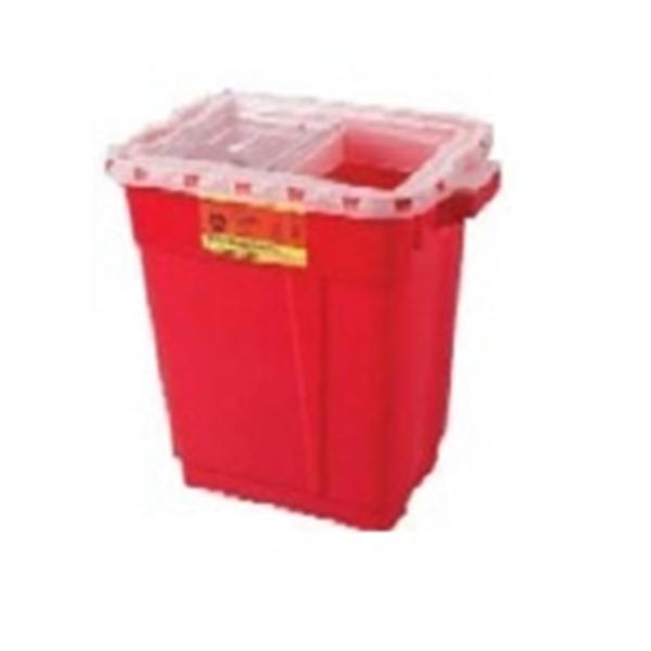 Container Sharps 17gal X-Large Plastic Red/Clear 5/Ca