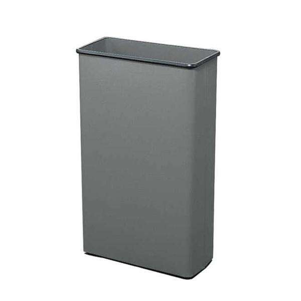 Can Trash Vnl/Pwd Ct Stl 22gal No Lid Charcoal Rectangle/Raised Bottom 3/Cr