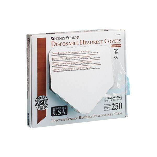 Cover Headrest 11.5 in x 10 in Clear Plastic 250/Bx, 12 BX/CA