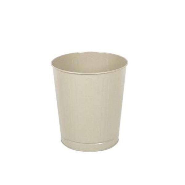 Can Trash Powder-Coated Steel 26qt No Lid Almond Round/Raised Bottom 6/Ca