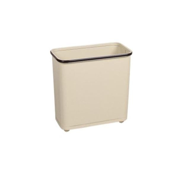 Can Trash Powder-Coated Steel 30qt No Lid Almond Rectangle 3/Ca