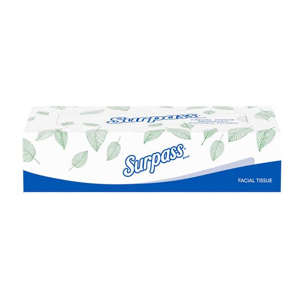Tissue Facial Surpass White 10 Pack 2 Ply 100/Bx, 30 BX/CA