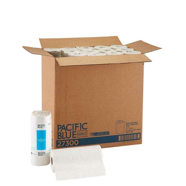 Towel Roll Perforated Pacific Blue Select 2 Ply Paper 11x8.8 White Ind Pkg 30/Ca