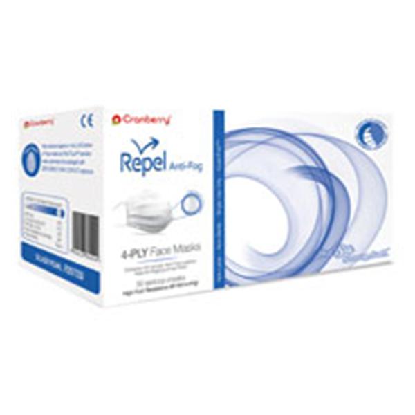 Face Mask Earloop Repel Anti-Fog ASTM Level 3 Silver / Pearl 50/Bx