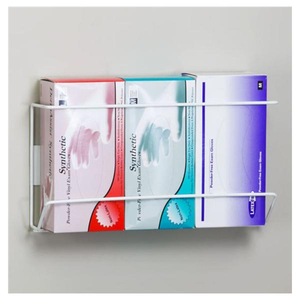 Glove Box Holder Mounting Steel Wire Triple White Vertical Each