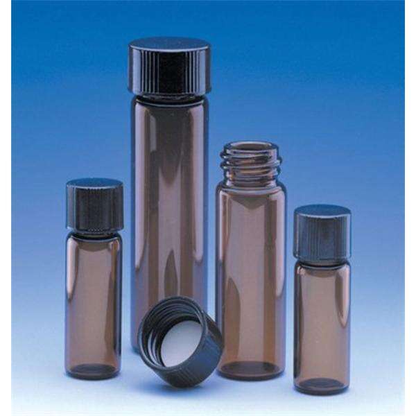 Vial Sample 15x45mm 4mL Amber Borosilicate Glass Screw Cap 144/Case