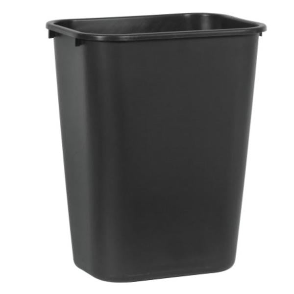 Can Trash Resin/Smooth Finish 41qt No Lid Black Rectangle 12/Package
