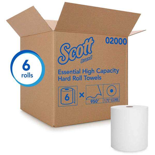 Towel Roll Hard Scott Paper 8 in x 950 Feet White 6Rl/Ca