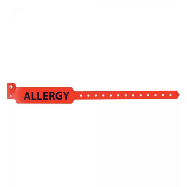 Wristband Sentry Polyester Red Adult Allergy Alert 500/Box