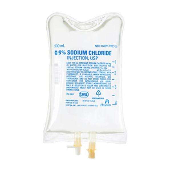 Sod Cl.9 Injection Solution 500mL Preservative Free/DEHP Strl Flx Bg Cntnr 18/Ca