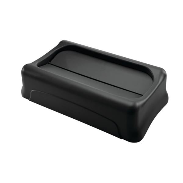 Lid Can Slim Jim Resin Swing Lid Black Rectangle 4/Case