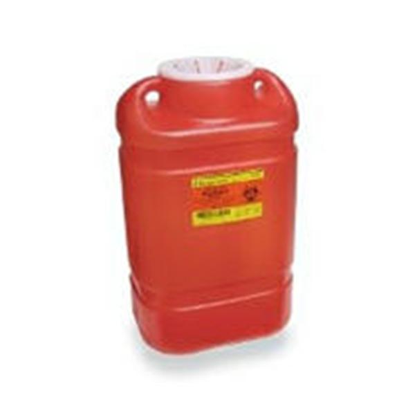 Container Sharps 5gal 1-Piece Plastic Screw Cap Red 8/Case
