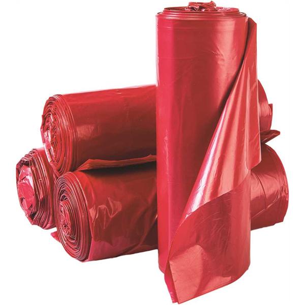 Bag Bhzrd 30x36 30g StrSl LDPE Rd/Blk 1-3/10mil Symbl NS X-Heavy-Duty 20x10/Ca