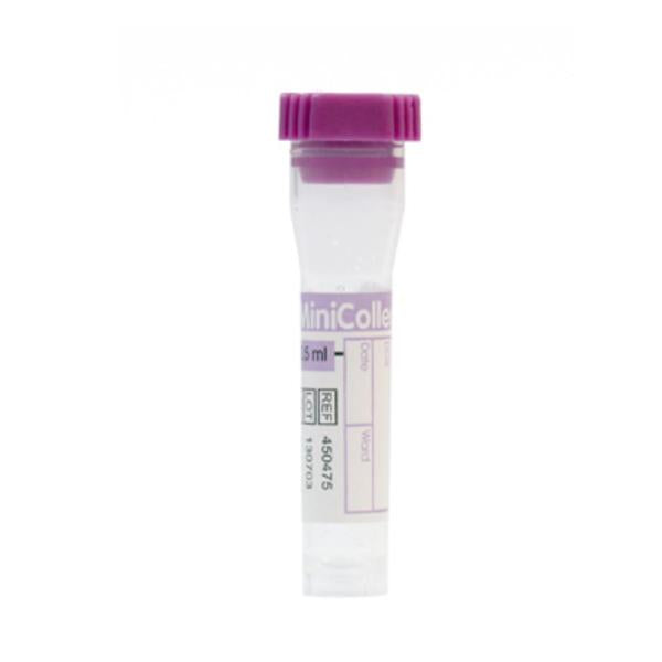 Tube Capillary Vacuette Minicollect 0.5mL 11x40mm PP K2 EDTA Lavender 1000/Ca