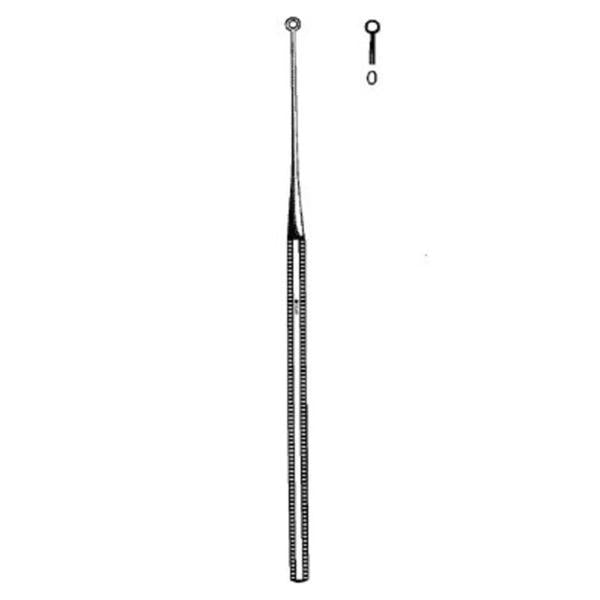 Curette Ear Buck #0 Blunt Tip Straight Stainless Steel Each