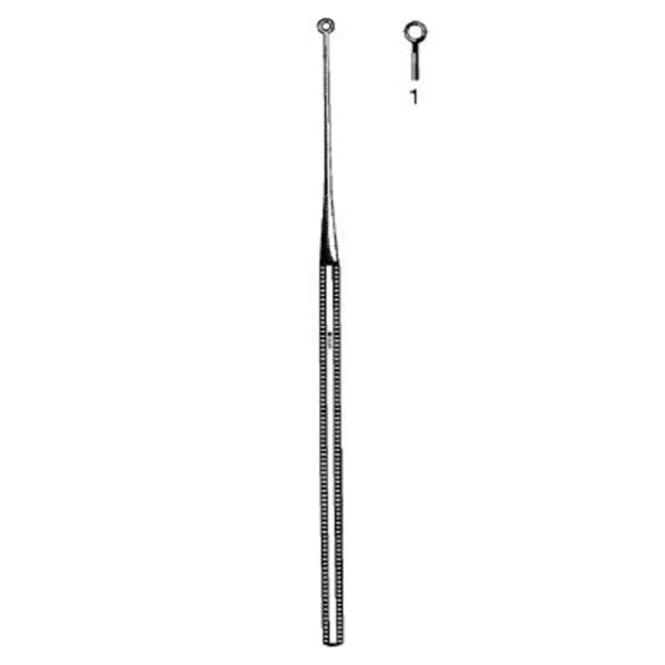 Curette Ear Buck #1 Blunt Tip Straight Stainless Steel Each