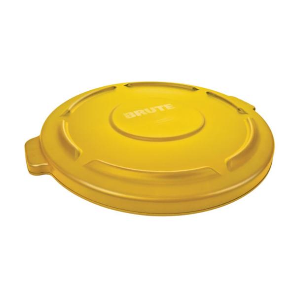 Lid Can Brute Resin Self-Draining Channels UV Inhibitor Yellow Round 3/Ca