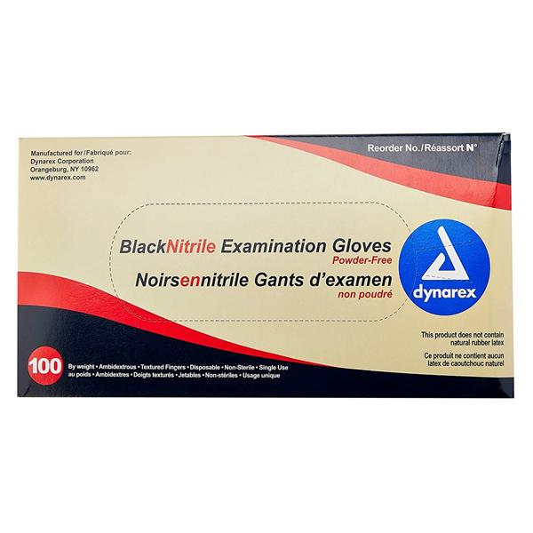 Gloves Exam Powder-Free Nitrile Latex-Free Medium Black 1000/Ca