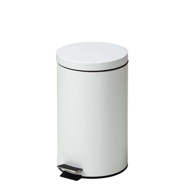 Can Trash SS/Enml Fnsh 13qt Step-On Pedal Full-Width Hinge Lid White Round Each
