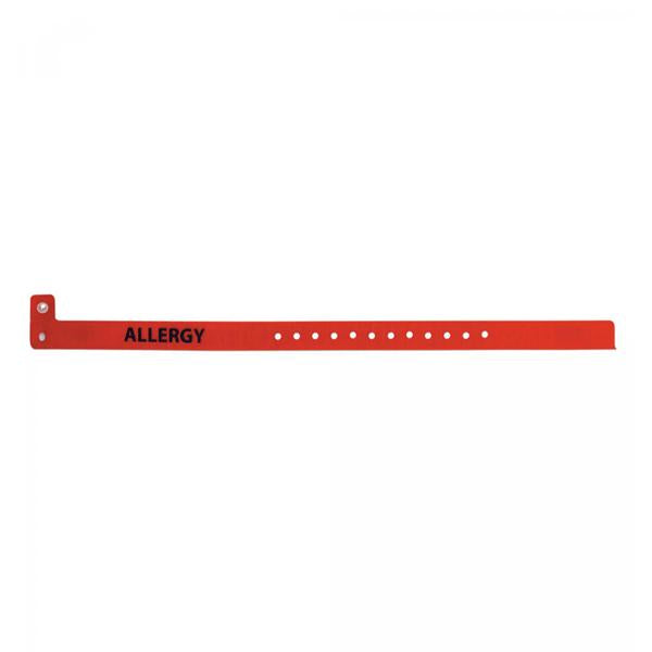 Alert Wristband Allergy Vinyl Red Adult / Pediatric 500/Bx