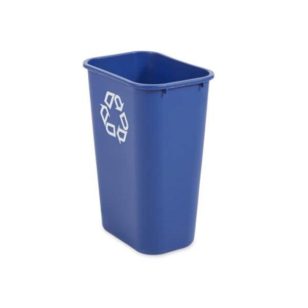 Can Trash Polyethylene 41qt No Lid Deskside/Recycling Blue Rectangle 12/Case