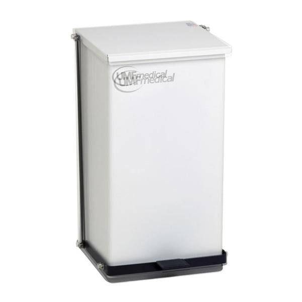 Can Trash Flame-Retardant/Baked Epoxy Steel 12gal White Square Ea