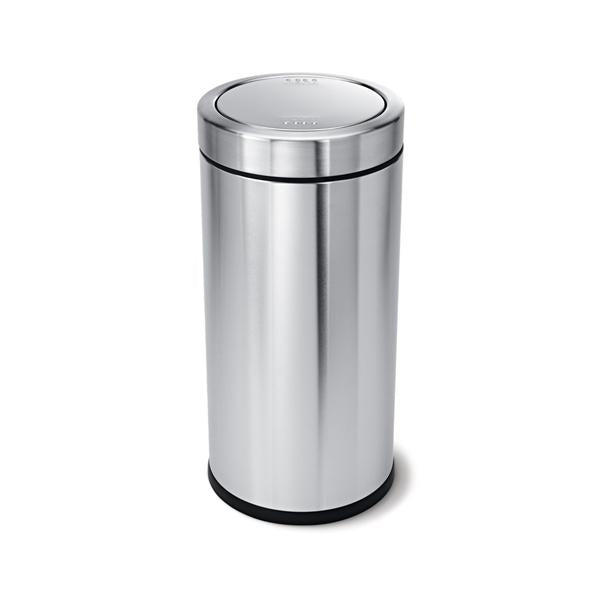 Can Trash Brushed Stainless Steel 58qt Lift-Off Swing Lid Silver Round Ea