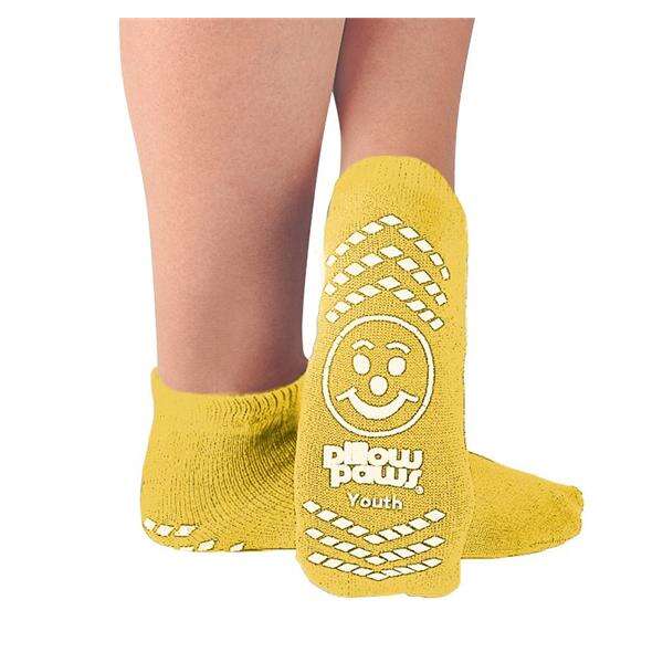Slippers Patient Pillow Paws Yellow 48Pr/Ca