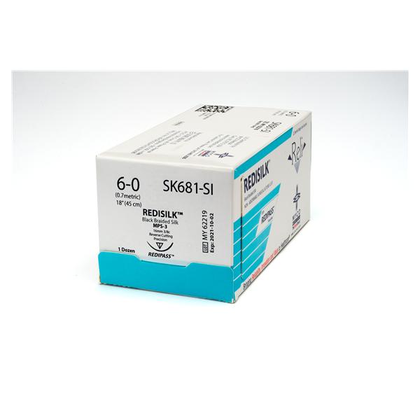 Suture 6-0 Silk MPS-3 Reli Redisilk Black 18