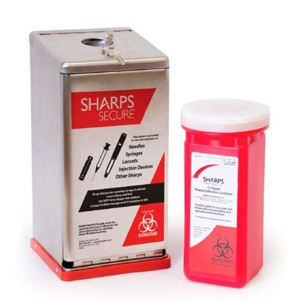 Container Sharps 1.5qt Metal/Plastic Red Ea