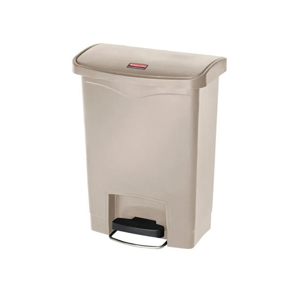 Can Trash Slim Jim Rsn 8gal Step-On Pedal Hinge Lid Frnt Stp Bg Rectangle Each