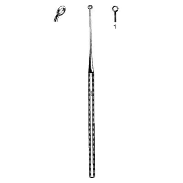 Curette Ear Buck #1 Blunt Round Tip Angled Stainless Steel Reusable Ea