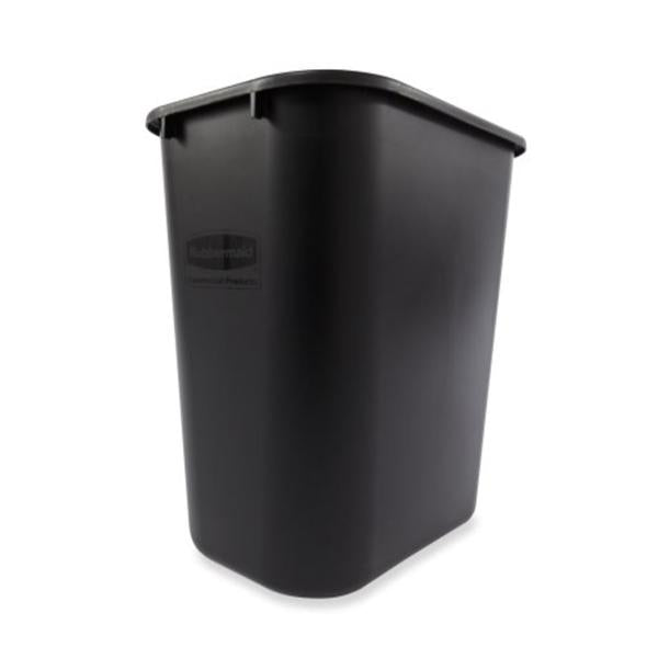 Can Trash Resin/Smooth Finish 7gal No Lid Black Rectangle Ea