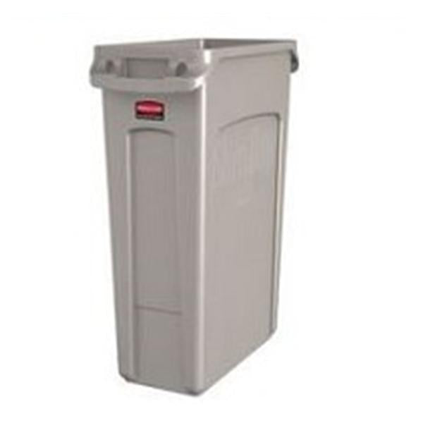 Can Trash Slim Jim Resin 23gal No Lid Gray Rectangle Ea