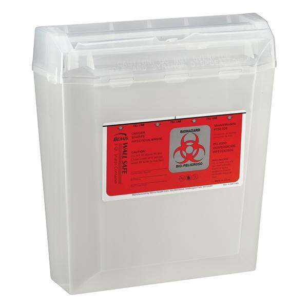 Container Sharps WallSafe 5qt Plastic Translucent Beige 24/Case