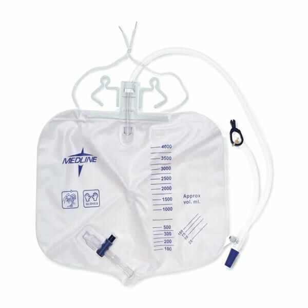 Medline Industries Bag Drainage 4000mL Plastic 1-Way 20/Ca